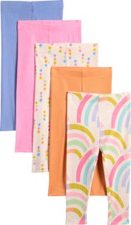 NEXT Kids' 5-Pack Ribbed Leggings