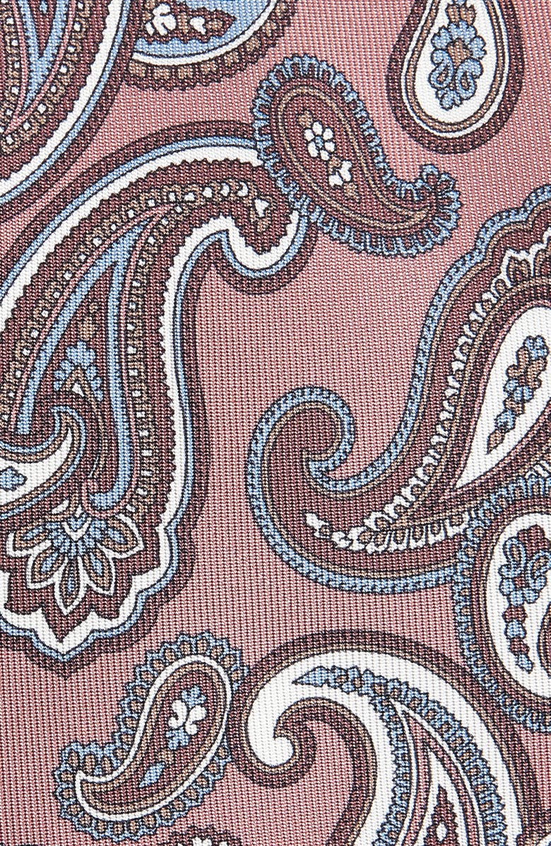 Brioni Crav Paisley Silk Tie, Alternate, color, Old Rose/ Brown