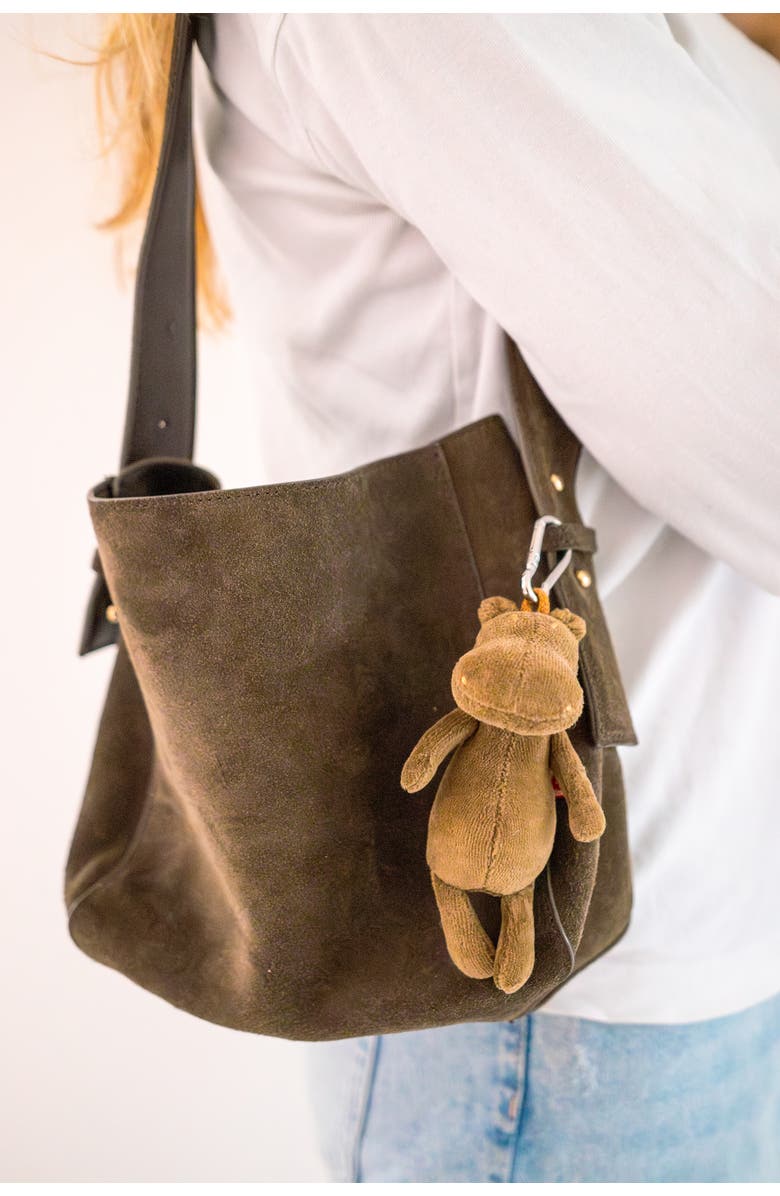 ADADA Key Charm Momo the Hippo brown, Alternate, color, Brown