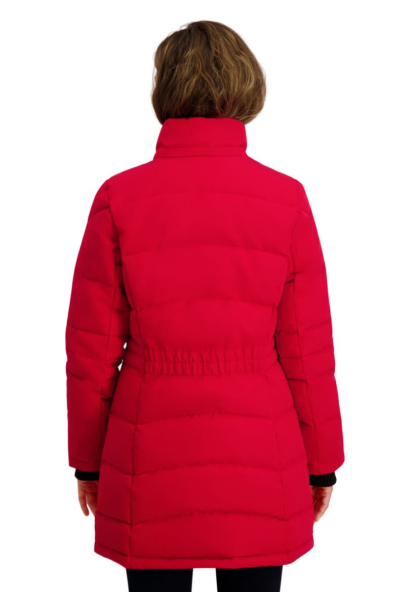 Faux Fur Trim Puffer Jacket, Alternate, color, RED