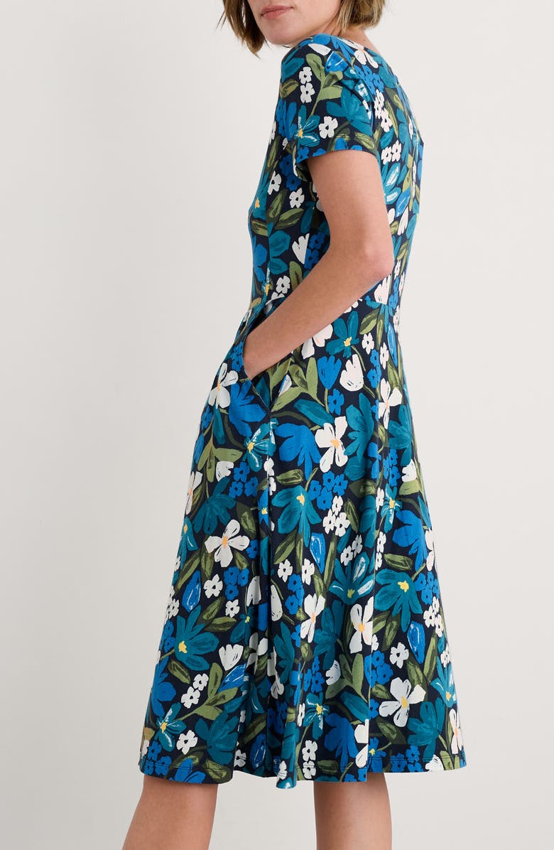 Seasalt Cornwall April Short Sleeve Dress, Alternate, color, Crayon Floral Waterway