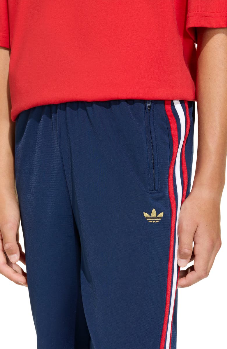 adidas Originals Kids' Firebird Recycled Polyester Track Pants, Alternate, color, Night Indigo/Dark Football Gold