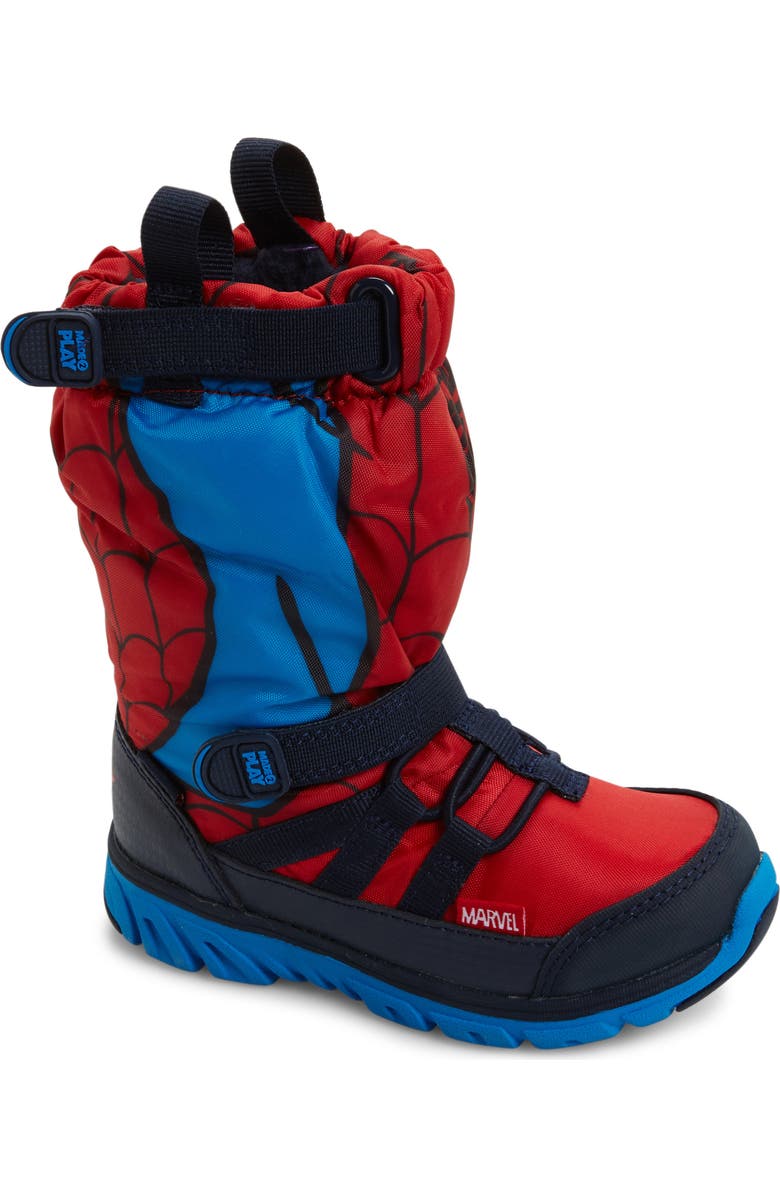 Stride Rite Made2Play<sup>®</sup> Spiderman Water Resistant Boot, Main, color,