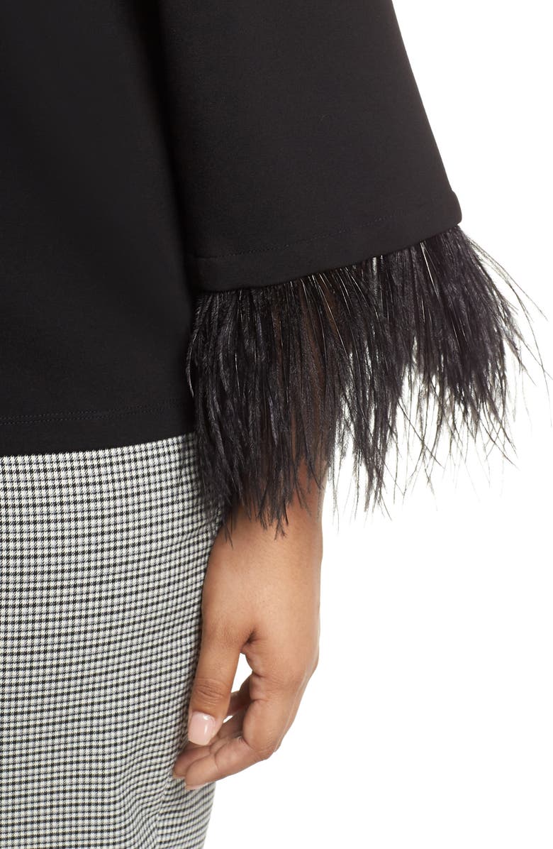 Halogen<sup>®</sup> Feather Trim Ponte Top, Alternate, color, 