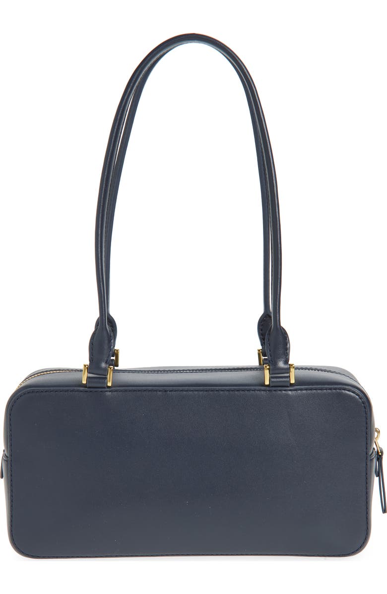 Veronica Beard Boxy Leather Shoulder Bag, Alternate, color, Navy