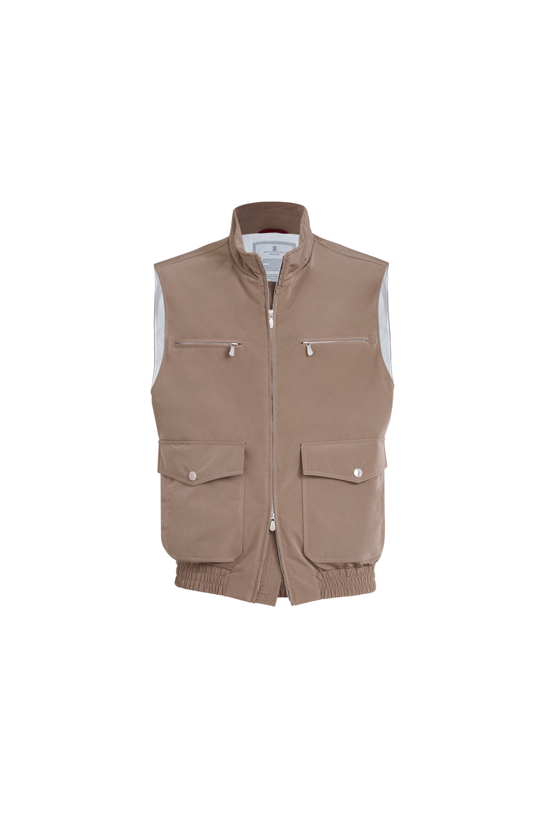 Nylon vest with padding, Alternate, color, Hazelnut