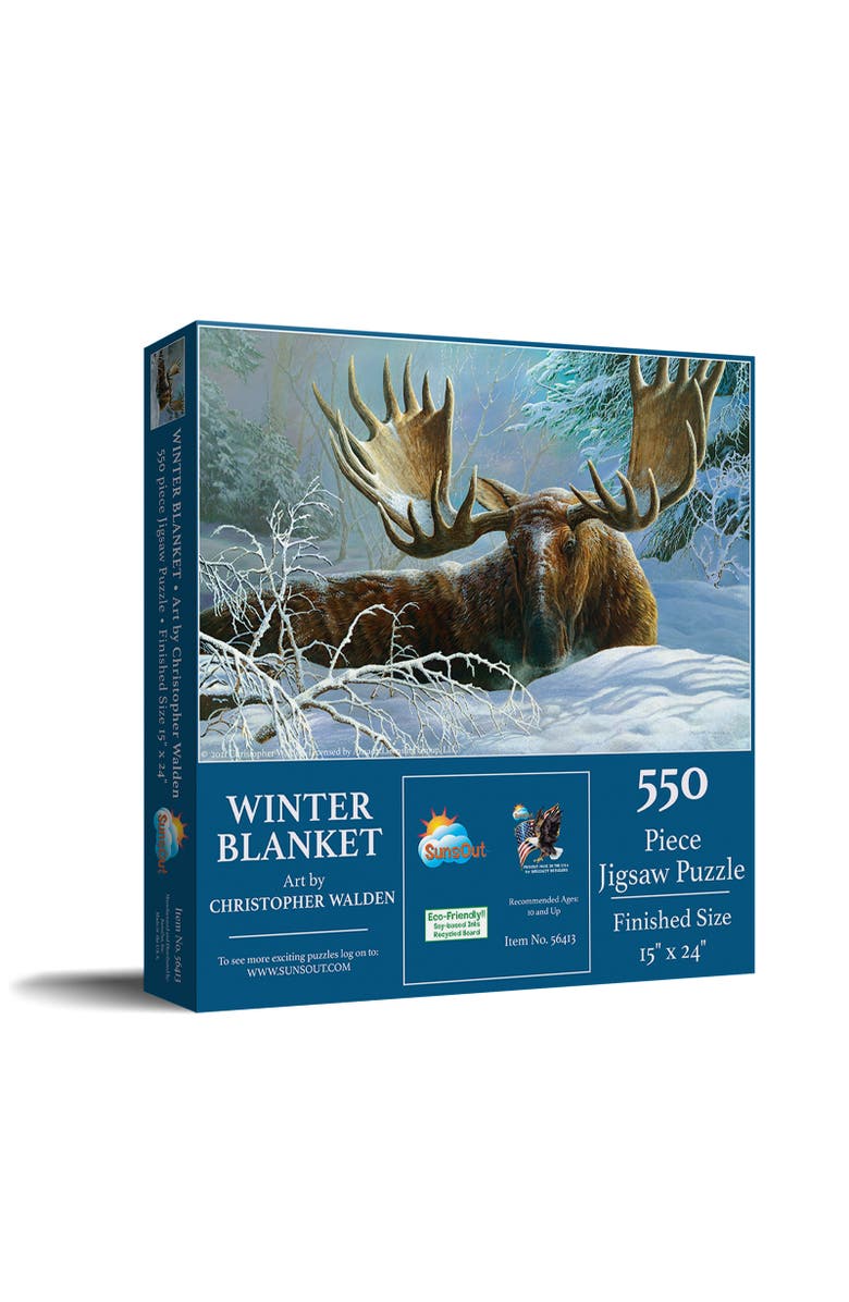 Sunsout Winter Blanket 550 piece Jigsaw Puzzle for Adults, Main, color, Multicolor