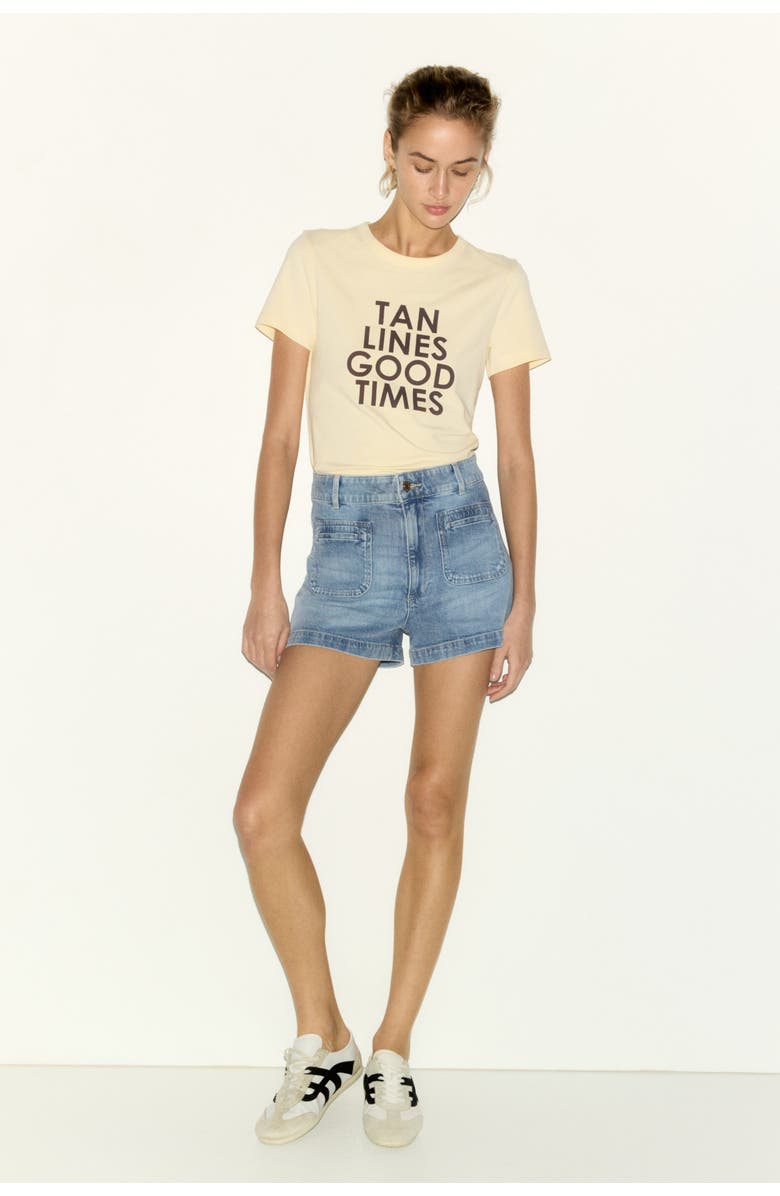 H&M High-waisted Denim Shorts, Alternate, color, 