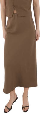 MANGO Straight Midi Skirt