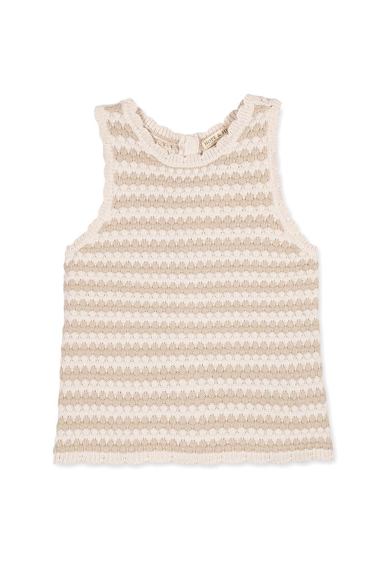 Organic Button Back Sweater Tank, Alternate, color, Natural Stripe