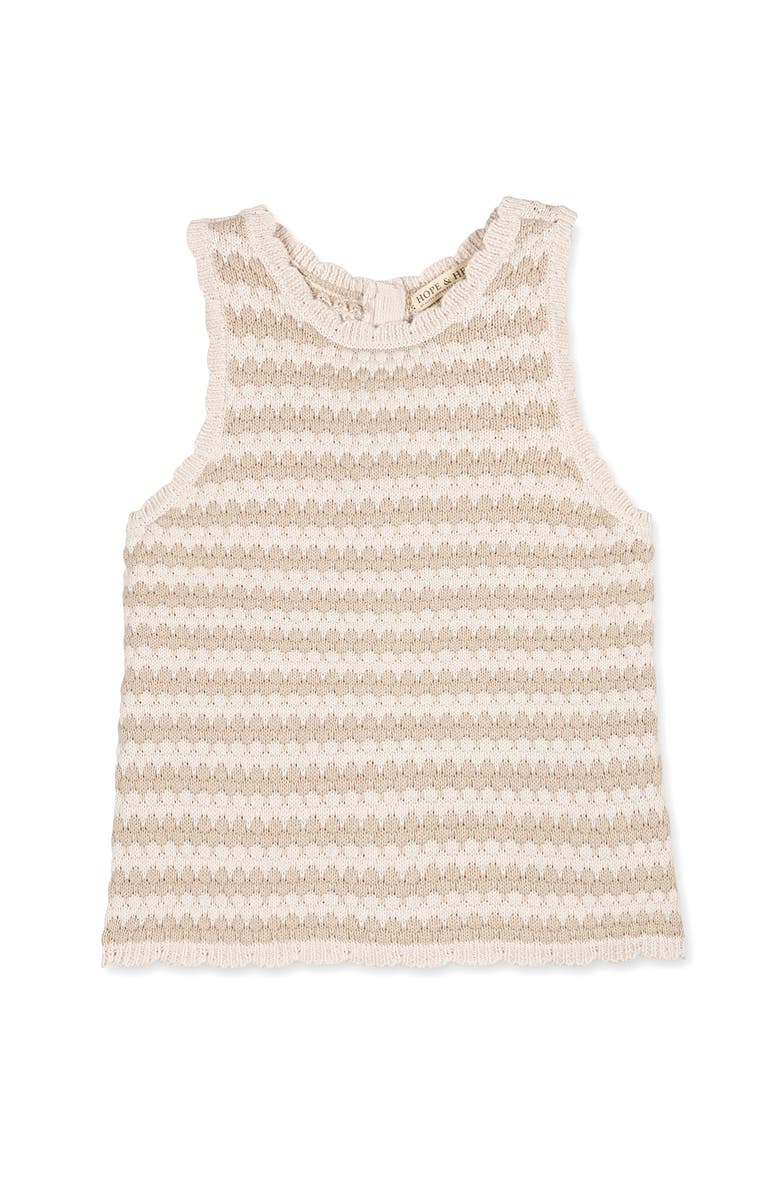 Hope & Henry Organic Button Back Sweater Tank, Alternate, color, Natural Stripe