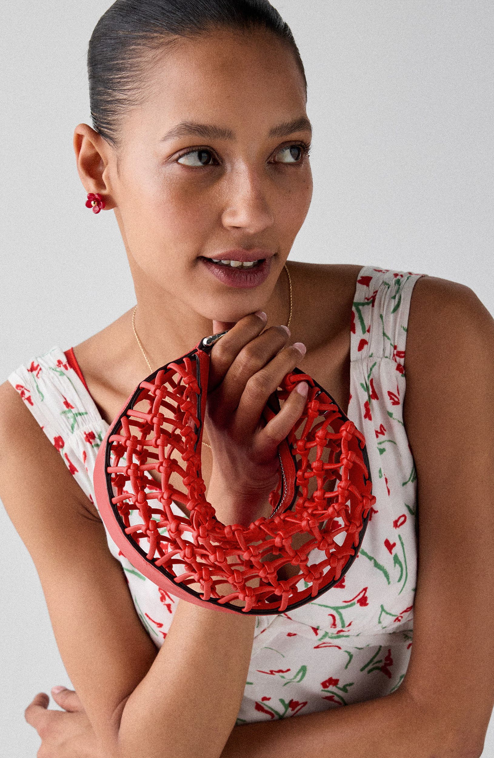 duo woven crossbody bag, Alternate, color, HEIRLOOM TOMATO