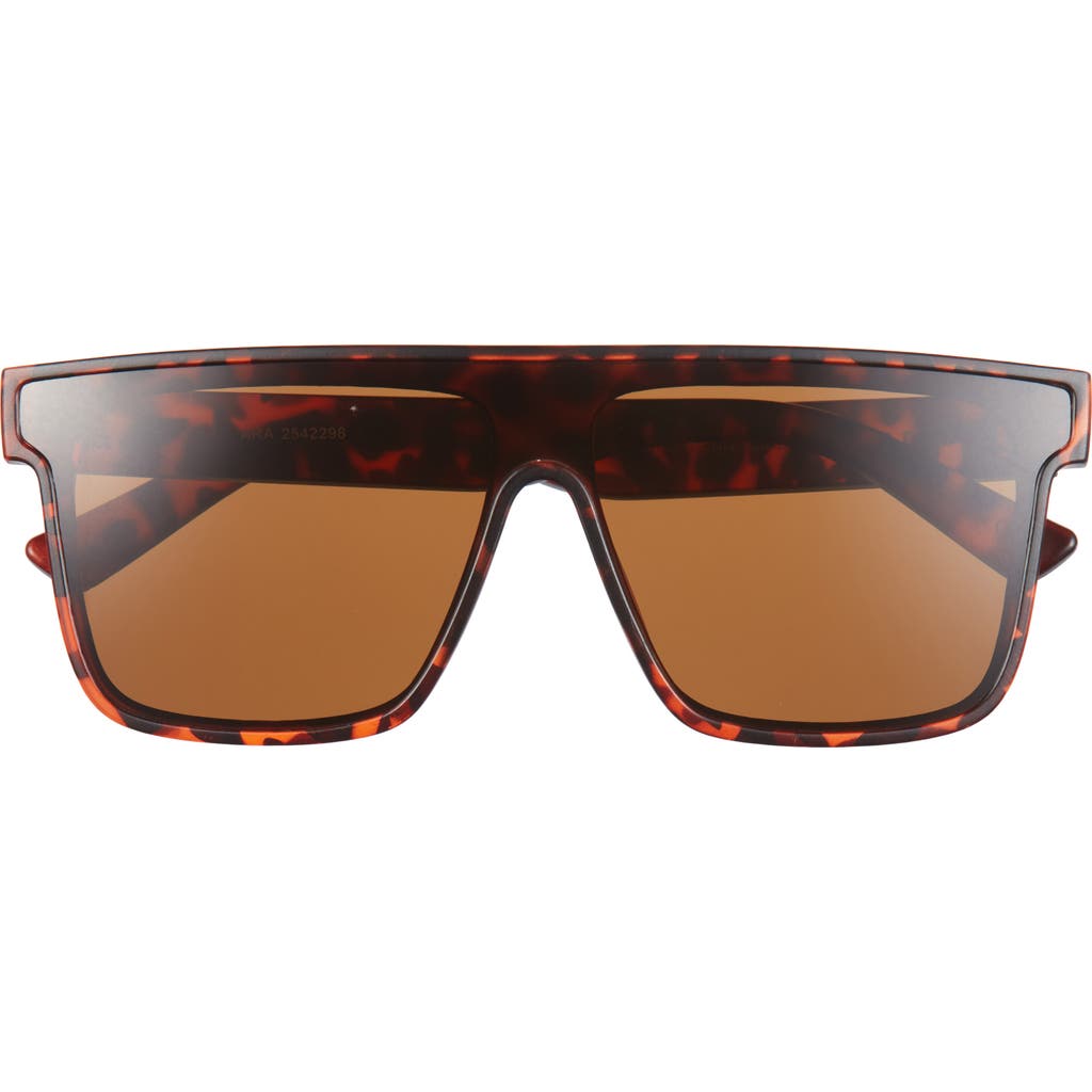 Aire Ara 142mm Shield Sunglasses In Matte Dark Tort/brown Mono