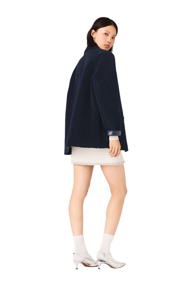 Reversible Faux Shearling Jacket, Alternate, color, Navy