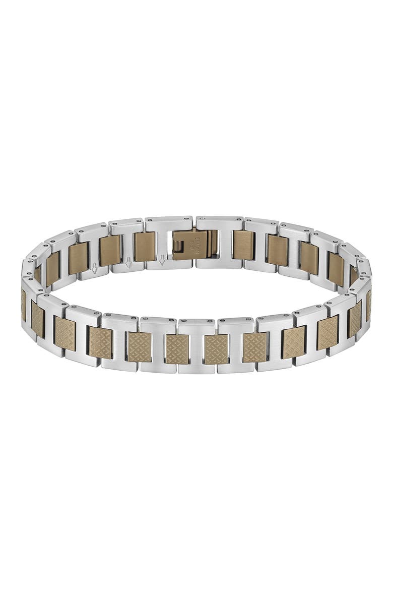 Men's Metropole Metal Link Bracelet, Alternate, color, SILVER / KHAKI