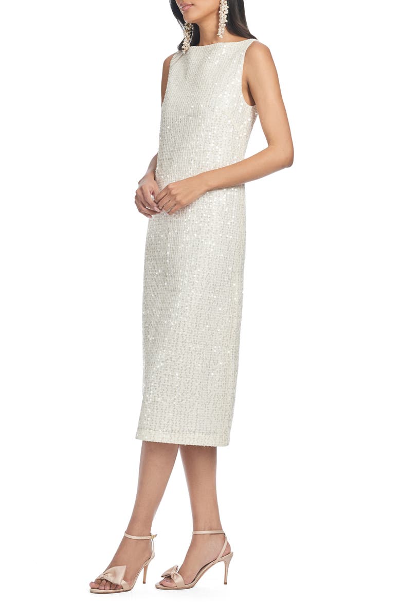 Eden Sequin Midi Dress, Alternate, color, MOONLIGHT