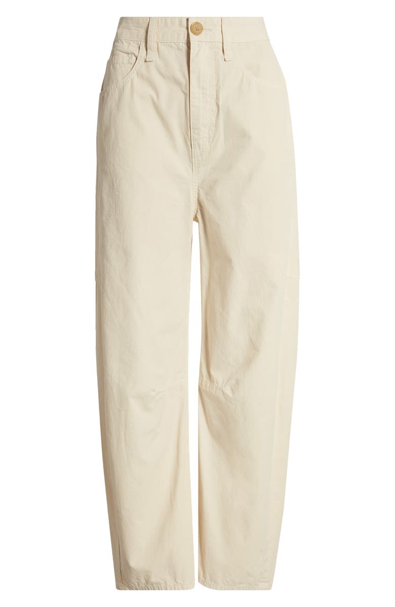 rag & bone Charlie High Waist Barrel Leg Pants, Alternate, color, Ivory