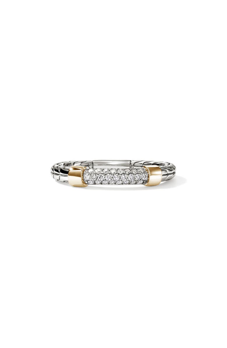 John Hardy JH Essentials 14K Gold Ring, 3mm, Main, color, Silver And Gold White Diamond