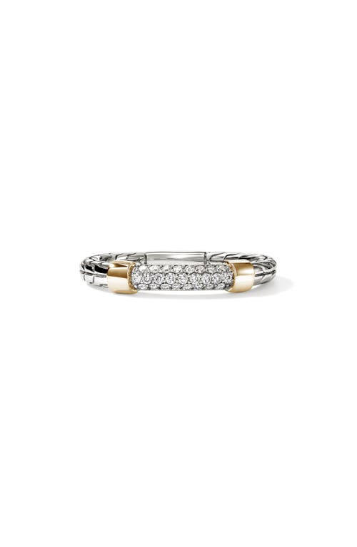 John Hardy Jh Essentials 14k Gold Ring In Silver And Gold White Diamond