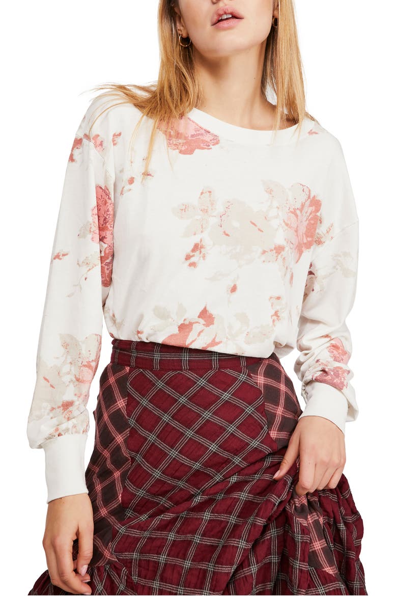 Arielle Print Long Sleeve Tee, Main, color, NEUTRAL COMBO