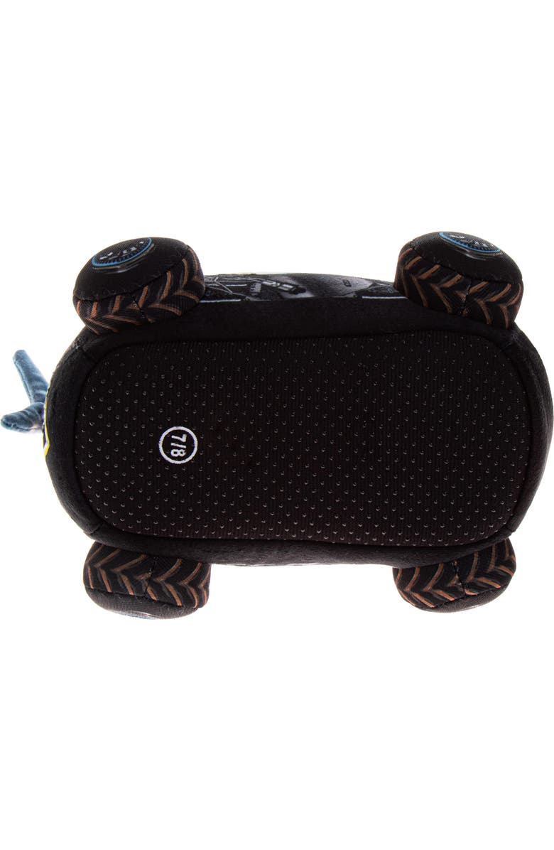 Monster Jam "Megalodon" Boys' 3D Plush Slippers, Alternate, color, Blue Black