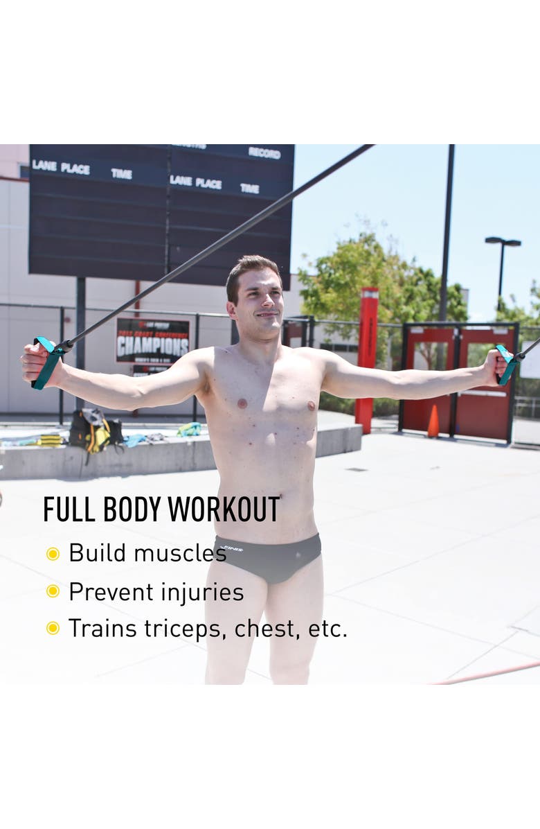 FINIS Dryland Cords Swim Resistance Bands for Strength and Flexibility Simulates Swim Strokes All, Alternate, color, Blue