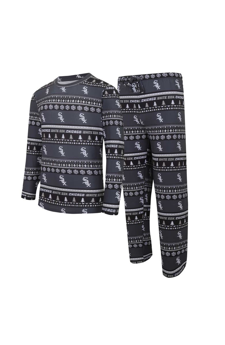 CONCEPTS SPORT Men's Concepts Sport Black Chicago White Sox Knit Ugly Sweater Long Sleeve Top & Pants Set, Alternate, color, Black