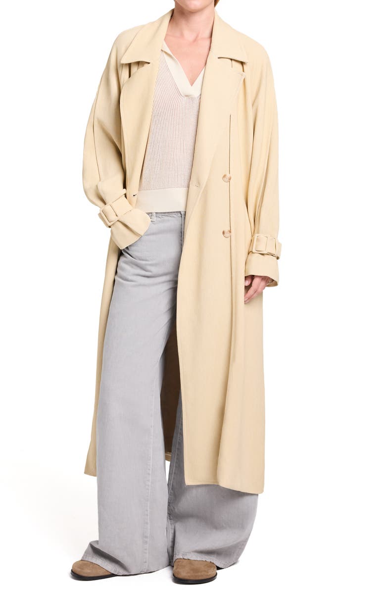 TWP Unfinished Business Double Breasted Trench Coat, Alternate, color, Moonlight