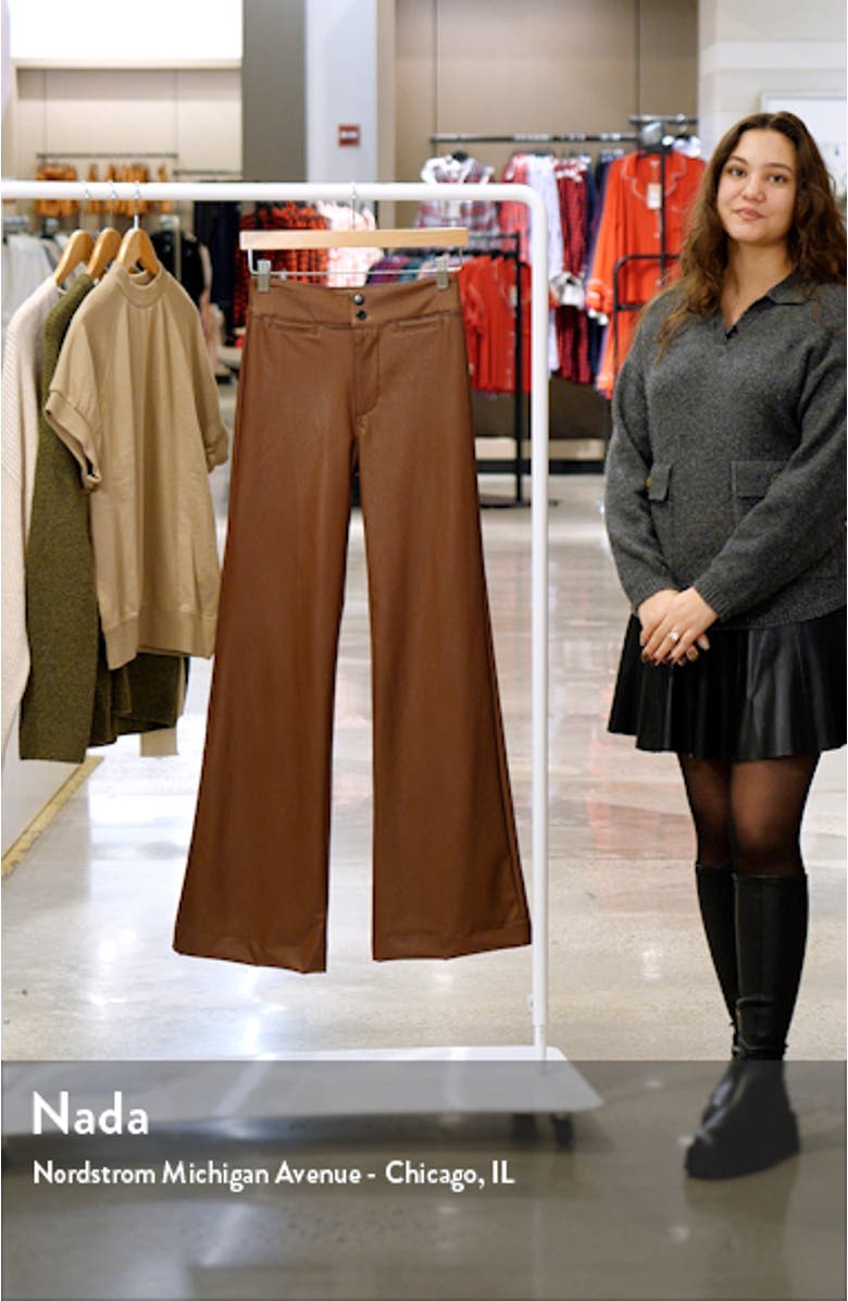 Brighten Faux Leather Flare Pants, sales video thumbnail