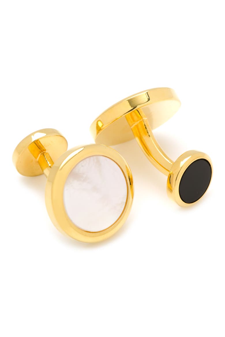 Double Sided Cuff Links, Alternate, color, METALLIC GOLD