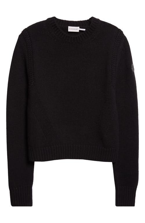 Moncler Wool & Cashmere Boat Neck Sweater In Black