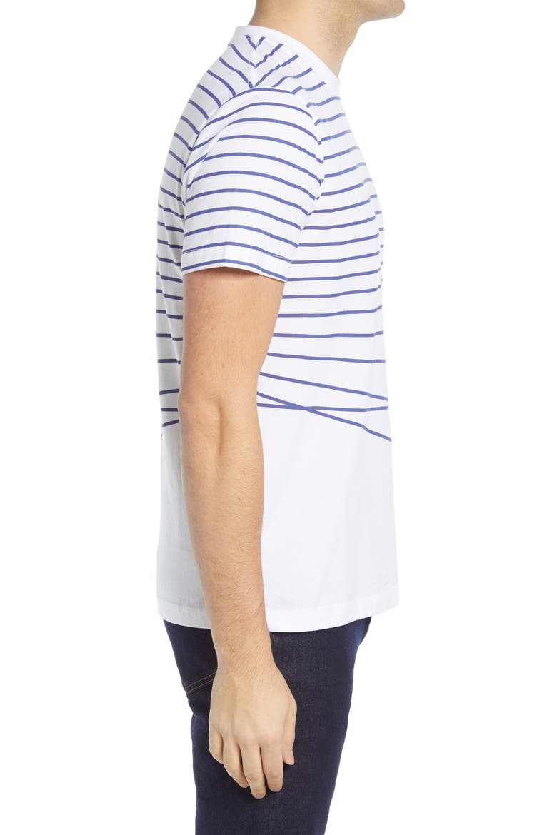 Warped Breton Stripe Men's T-Shirt, Alternate, color, LINEN WHITE