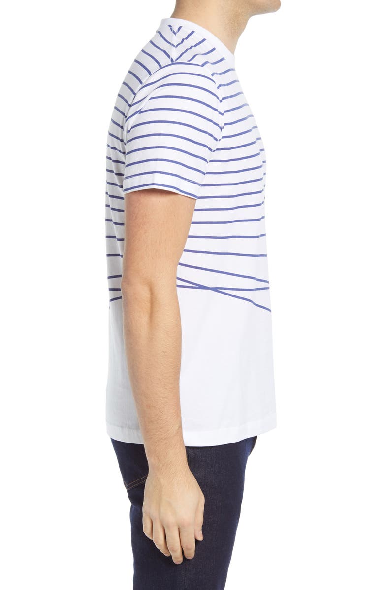 French Connection Warped Breton Stripe Men's T-Shirt, Alternate, color, 
