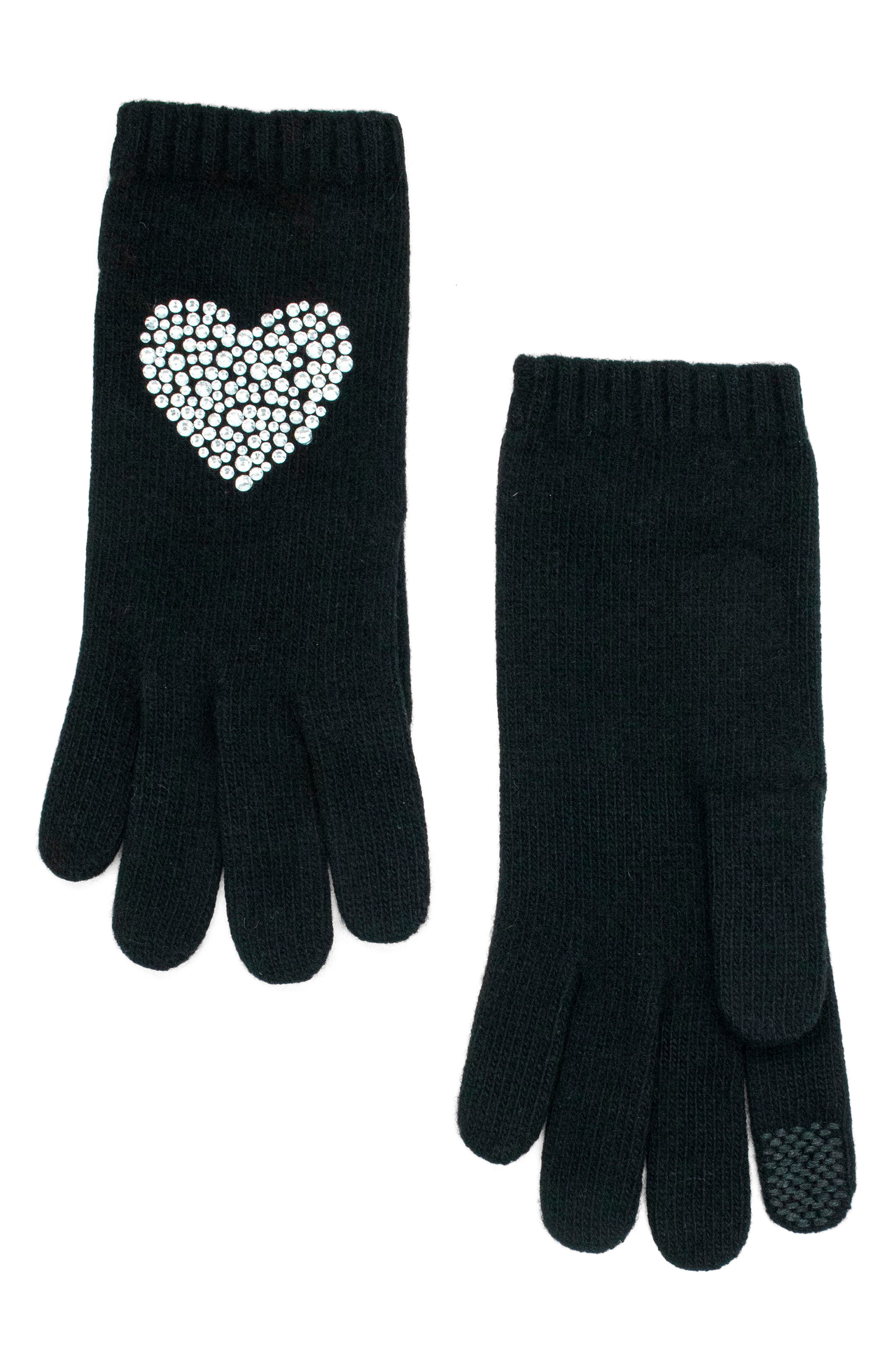 Tech Cashmere Gloves with Crystals