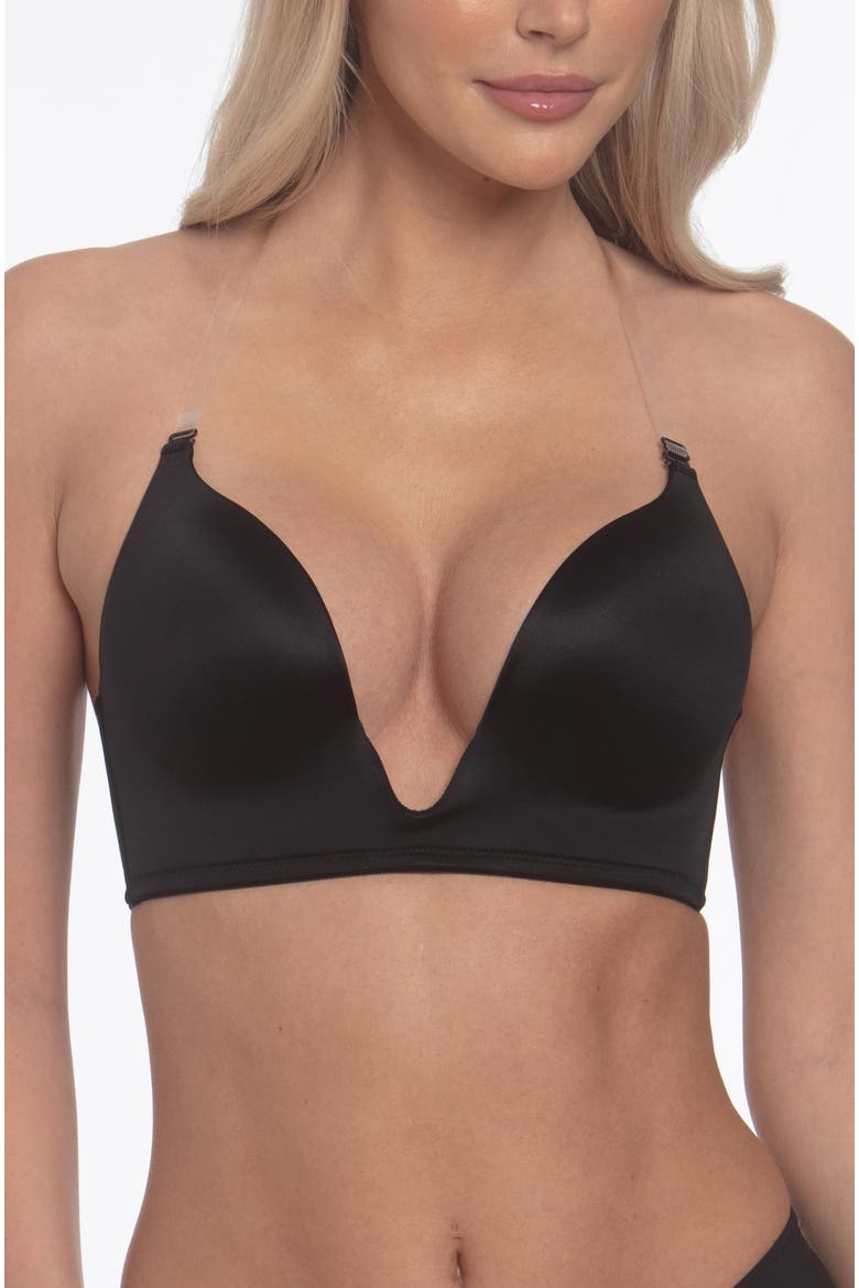 Uma U Plunge Convertible Bra with Multiple Strap Options, Alternate, color, Black
