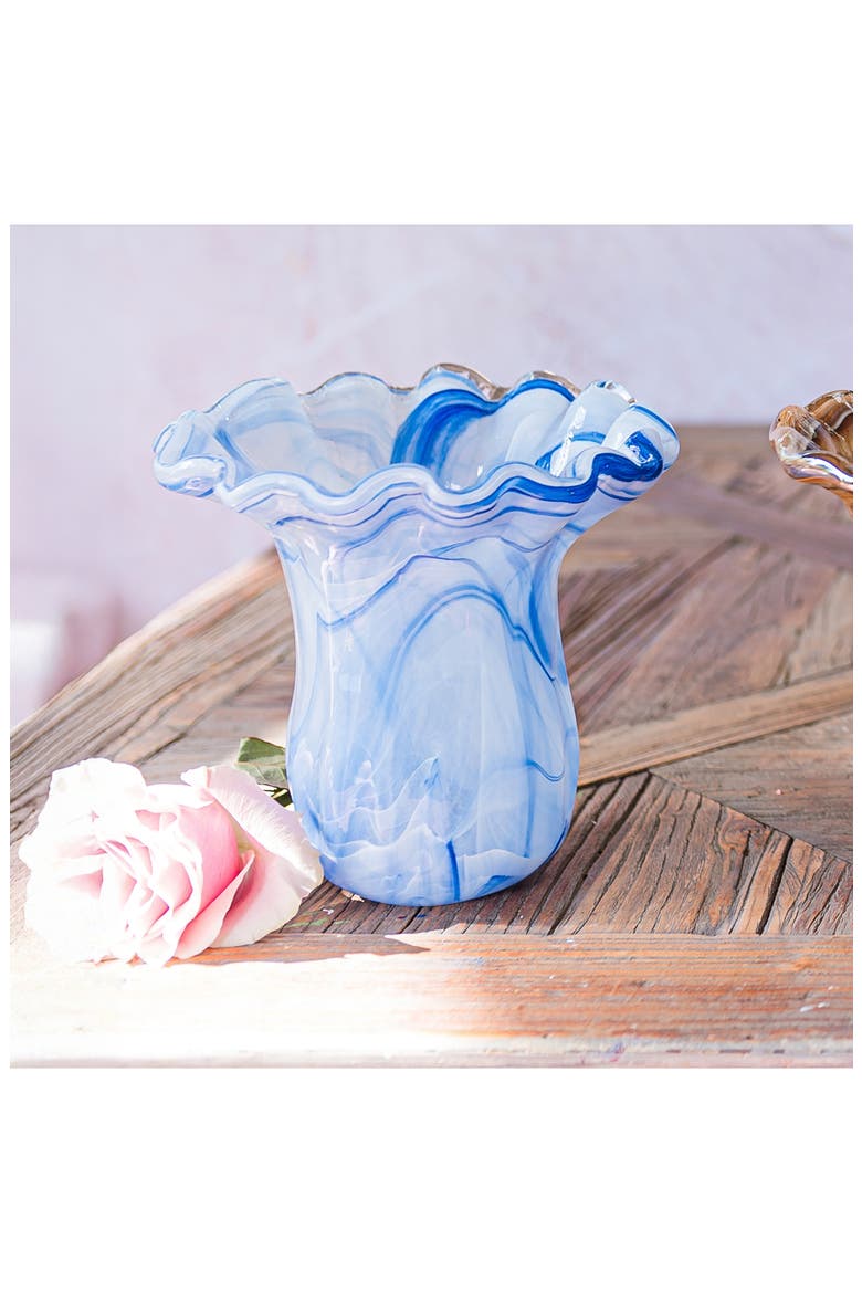 Onda Cobalt Glass Small Tulip Vase, Alternate, color, BLUE