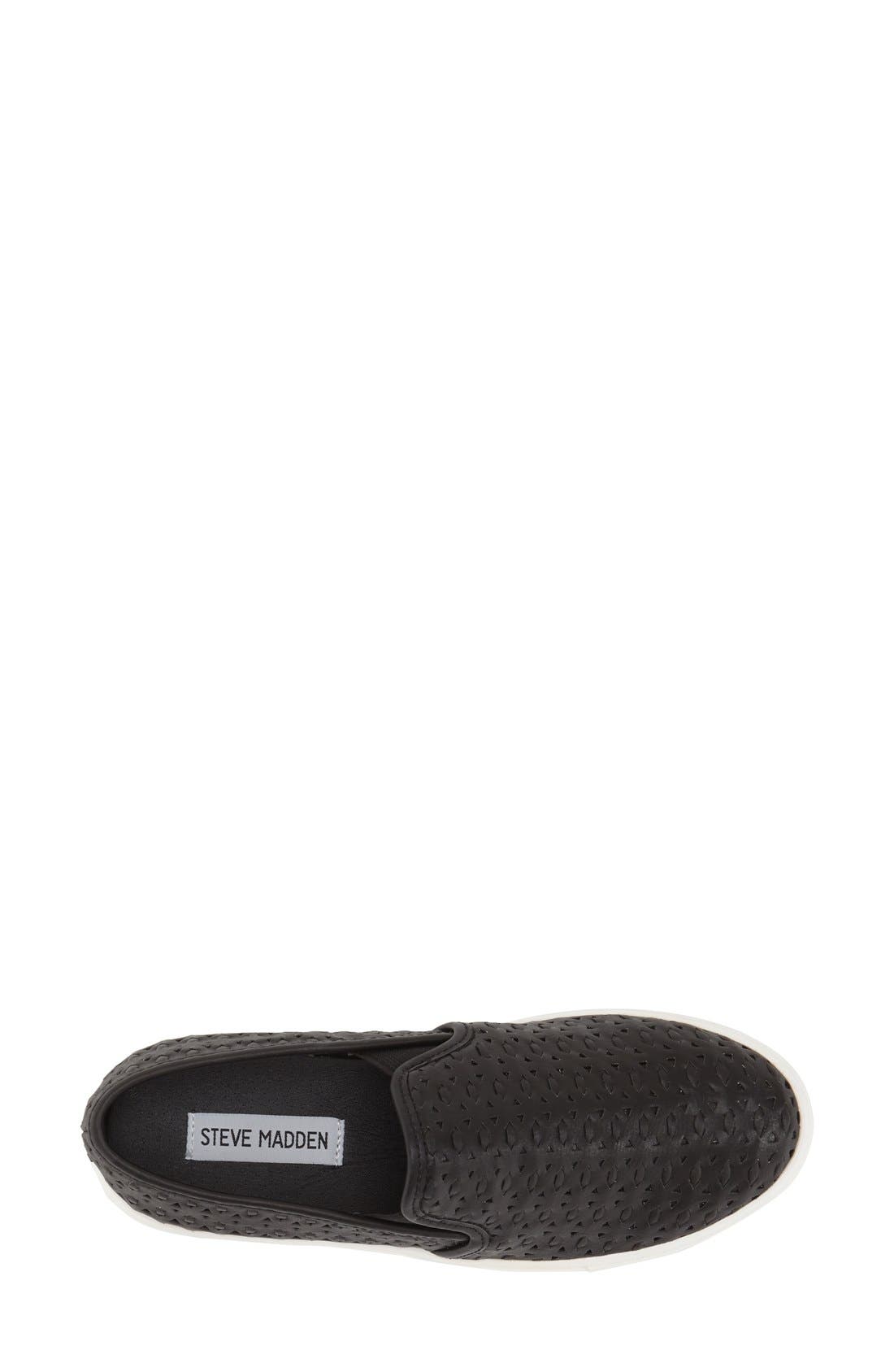 'Excel' Slip-On Sneaker, Alternate, color, BLACK FAUX LEATHER
