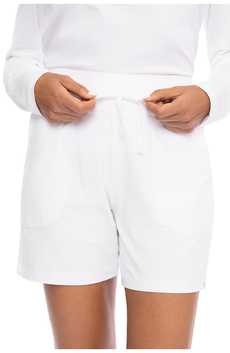 Coolibar Women's Knit Shorts - UPF 50+ Sun Protection - Aventura, Alternate, color, White