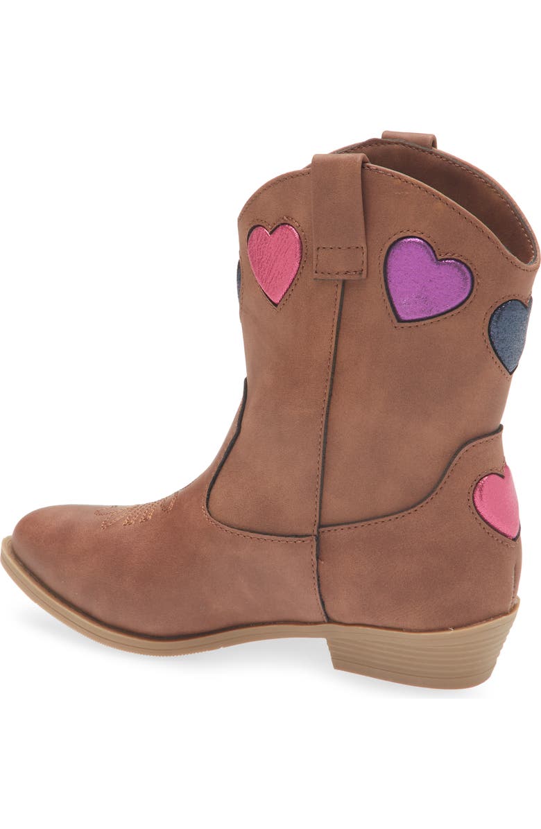 Tucker + Tate Kids' Clarra Heart Western Boot, Alternate, color, Brown