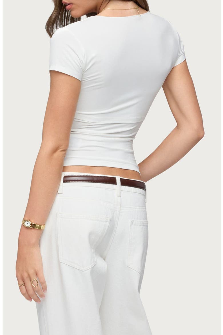 Malka Two-Piece Tie Front Top, Alternate, color, WHITE