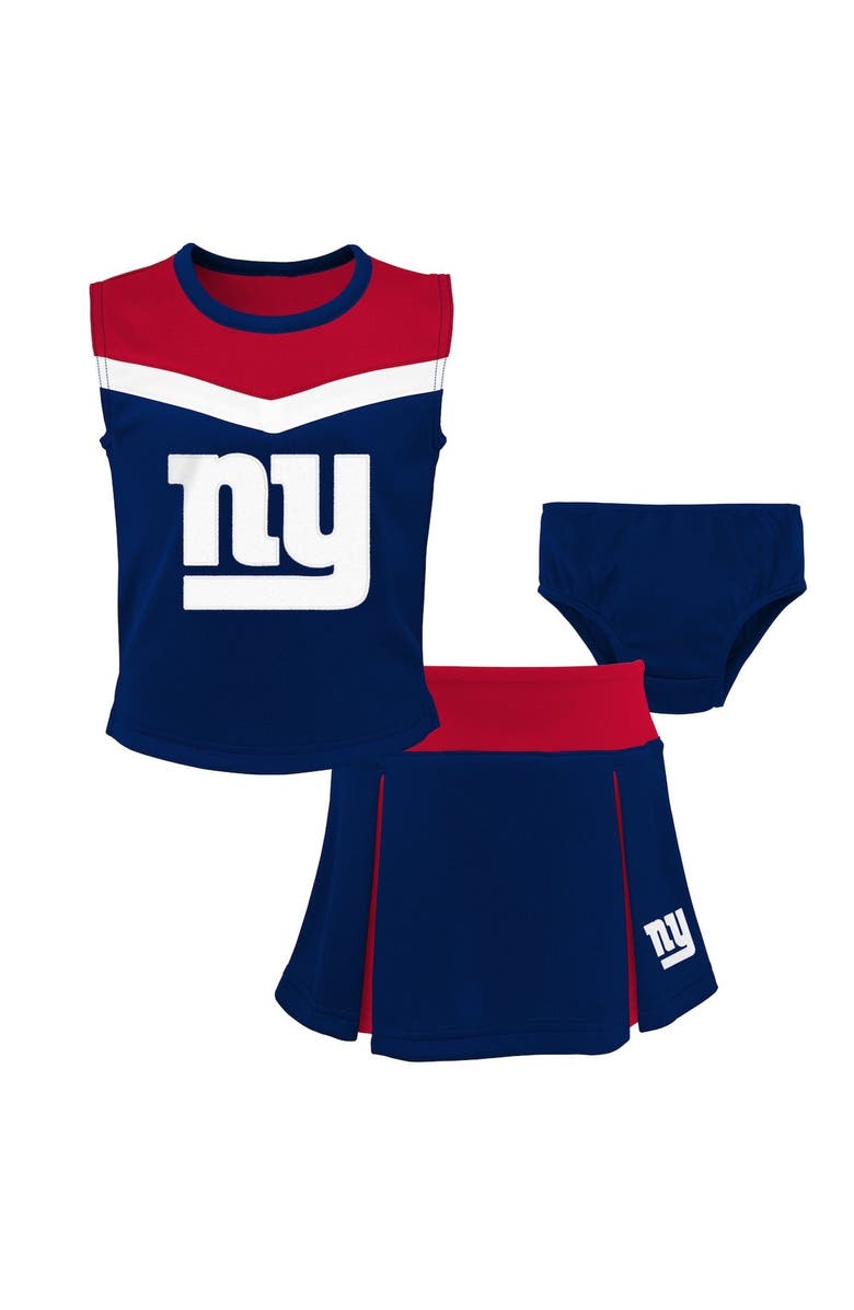 Outerstuff Girls Preschool Royal New York Giants Spirit Cheer Three-Piece Cheerleader Set with Bloomers, Main, color, Royal