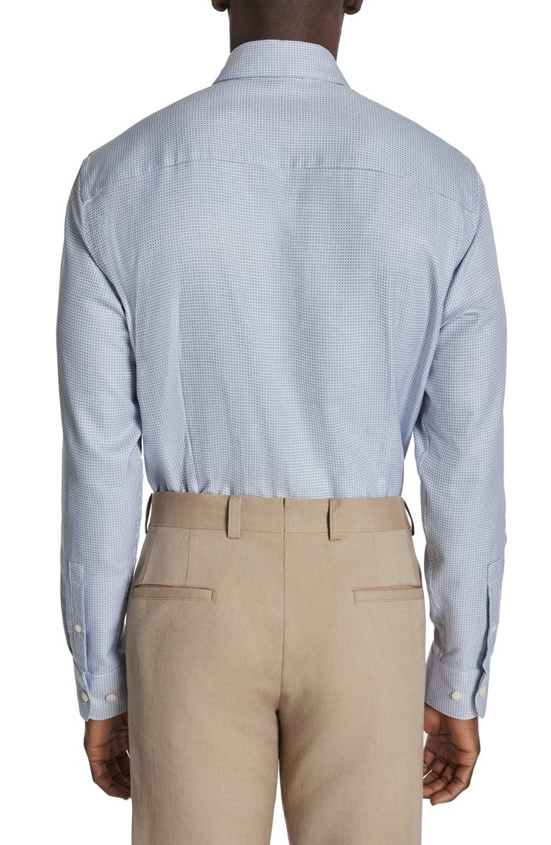 Jack Victor Grosvenor Basket Weave Dress Shirt, Alternate, color, Navy