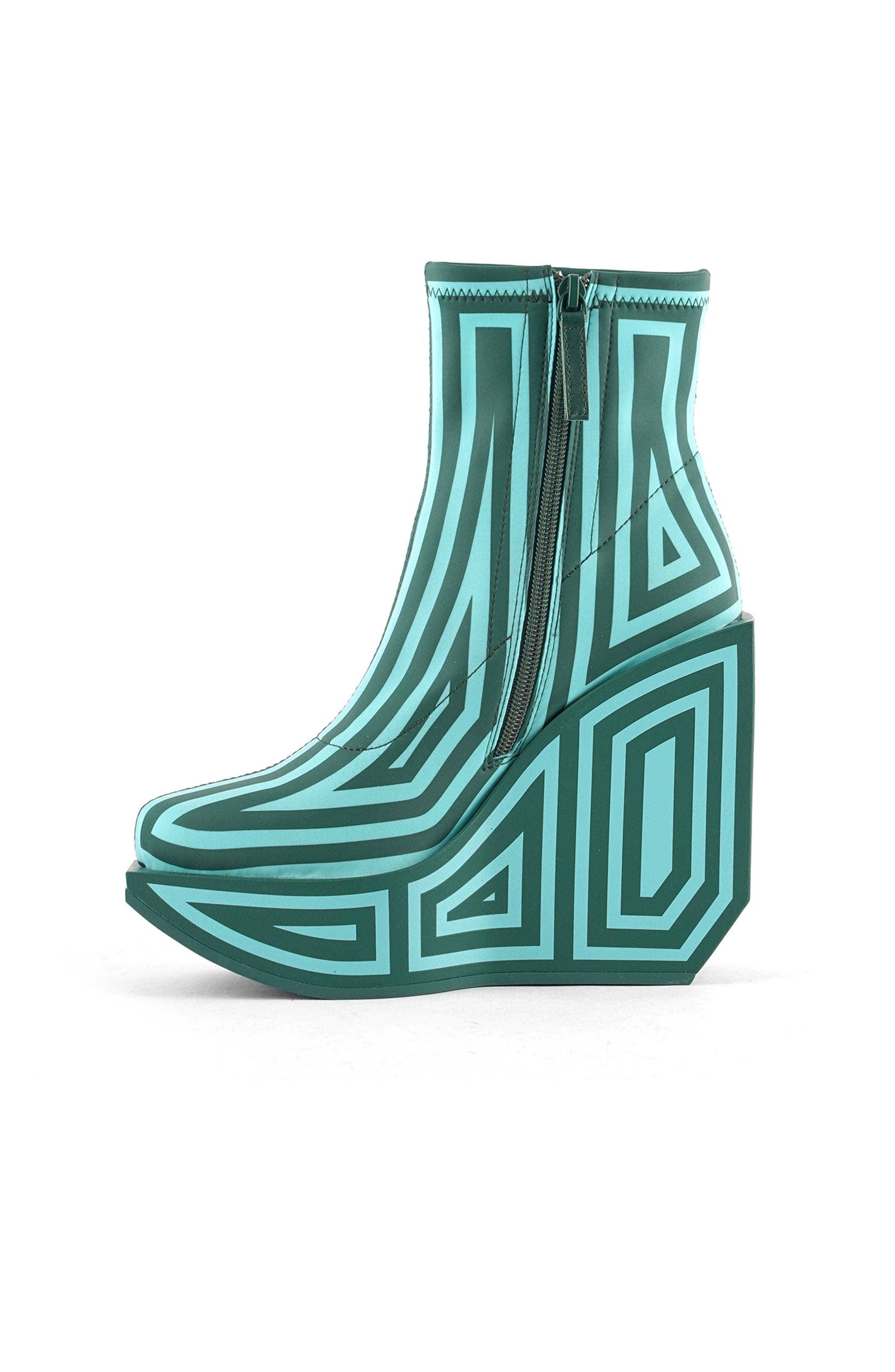United Nude Wa Platform Bootie, Alternate, color, Emerald