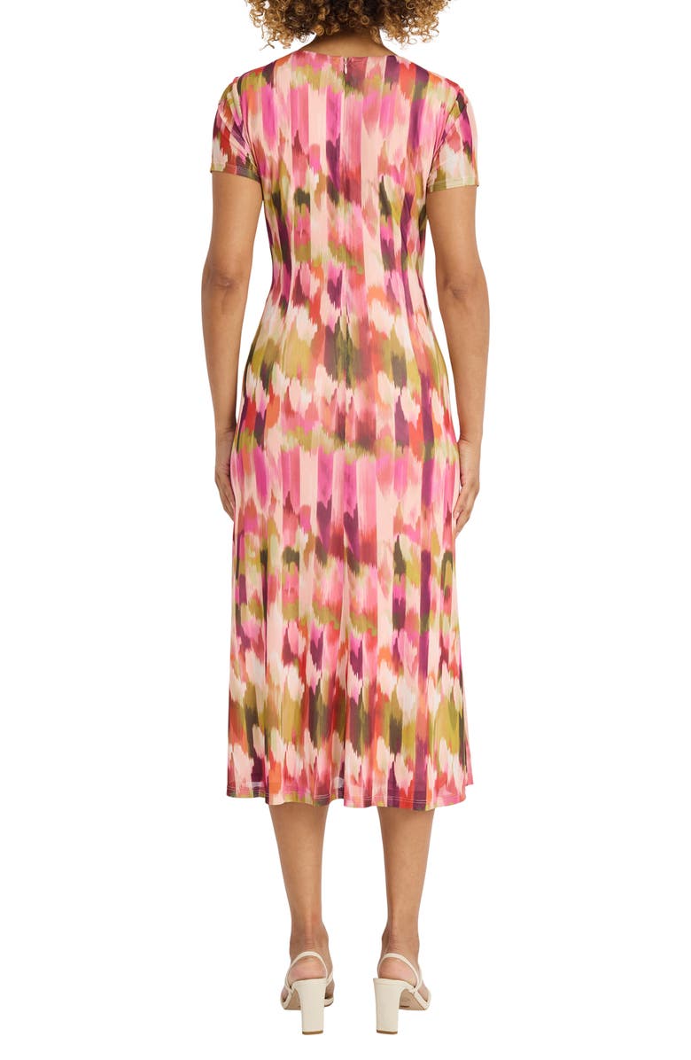 Maggy London Abstract Print Keyhole Midi Dress, Alternate, color,