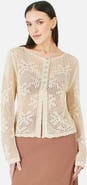 Yumi Flower Crochet Button Up Cardigan