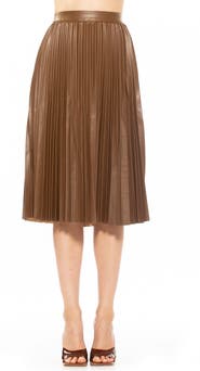 Alexia Admor Luca High Waist Pleated Faux Leather Skirt