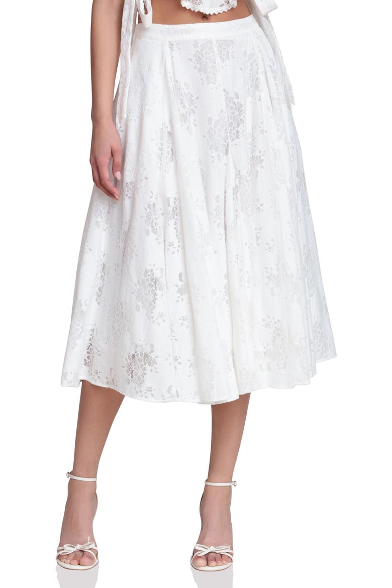 Lace Inset Skirt, Main, color, WHITE