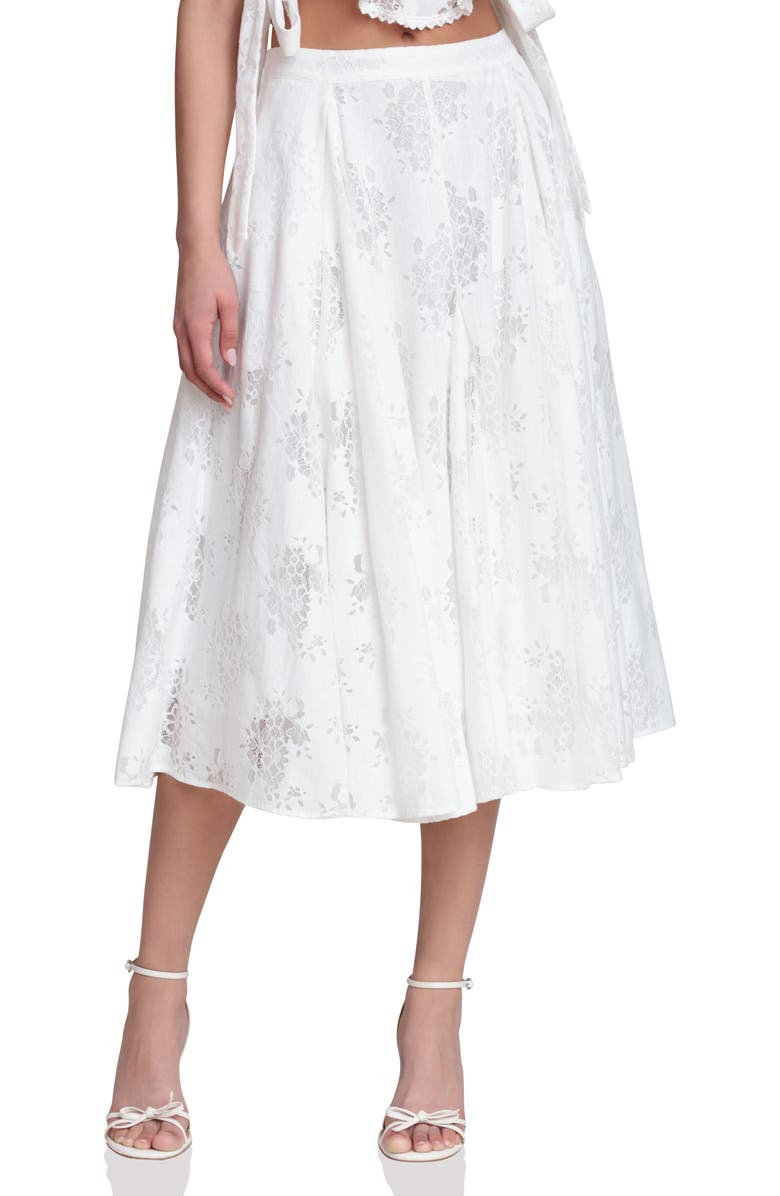 Avec Les Filles Lace Inset Skirt, Main, color, White