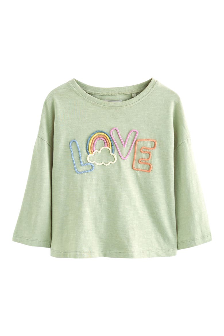 Kids' Love Long Sleeve T-Shirt, Main, color, GREEN