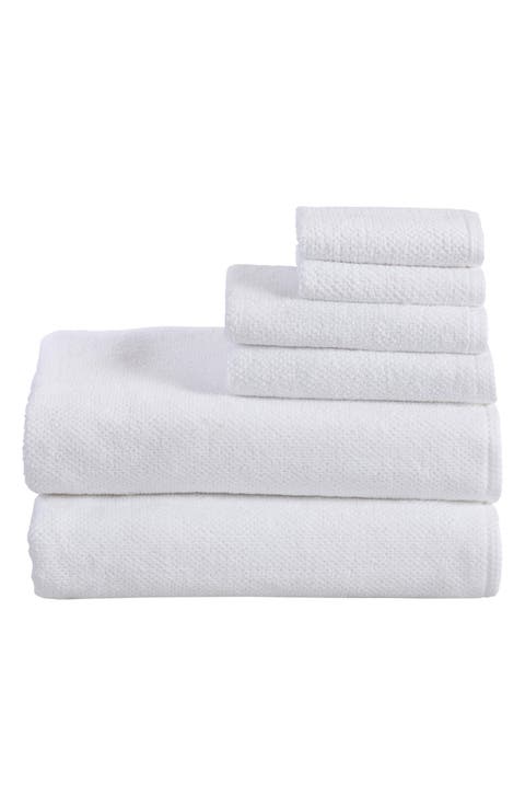 6-Piece Cotton Textured Bath Sheet Set